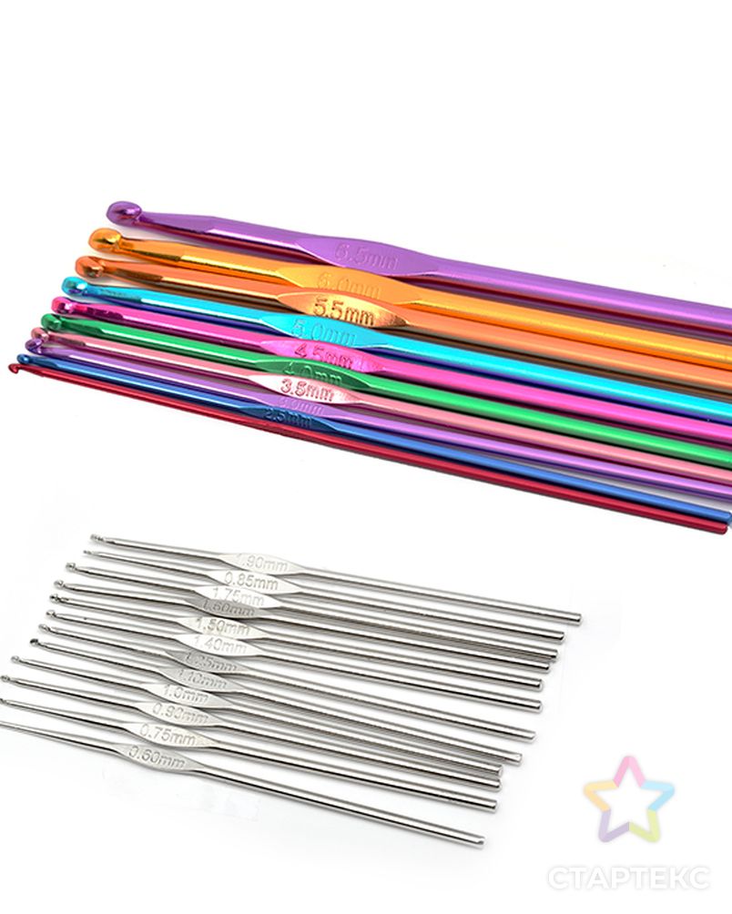 Набор алюминиевых крючков для вязания Maxwell Colors (в органайзере) (0.6-6.0 мм) арт. МГ-49606-1-МГ0605635 2