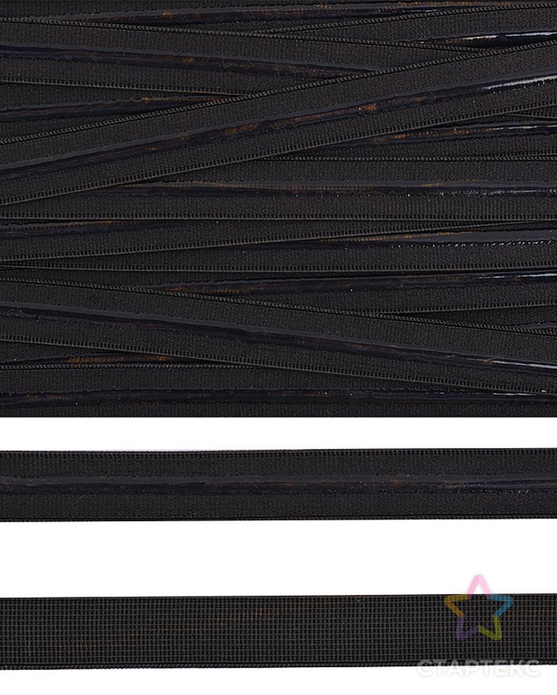 Резинка бельевая (с силиконом) 61002 10мм цв.F322 черный уп.10м арт. МГ-80448-1-МГ0648443 2