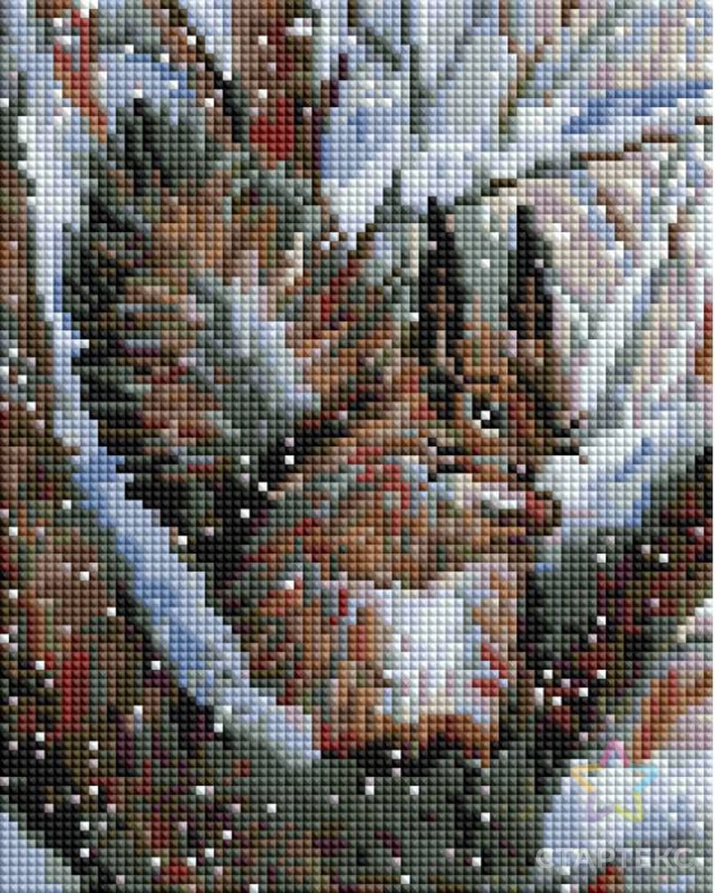 Набор Белоснежка для изготовления картин со стразами Белочка в зимнем лесу 20х25 см арт. МГ-82267-1-МГ0761762 2