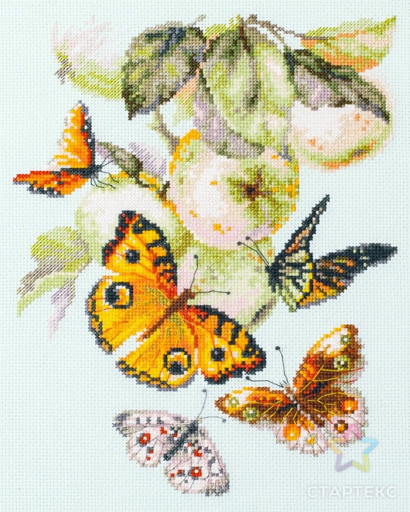 Набор для вышивания ЧУДЕСНАЯ ИГЛА Бабочки на яблоне 21х27 см арт. МГ-92644-1-МГ0787692 2
