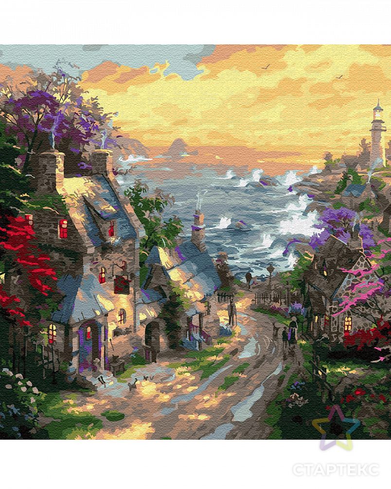Картины по номерам Molly Деревня у берега моря (28 цветов) 40х50 см арт. МГ-98788-1-МГ0931696