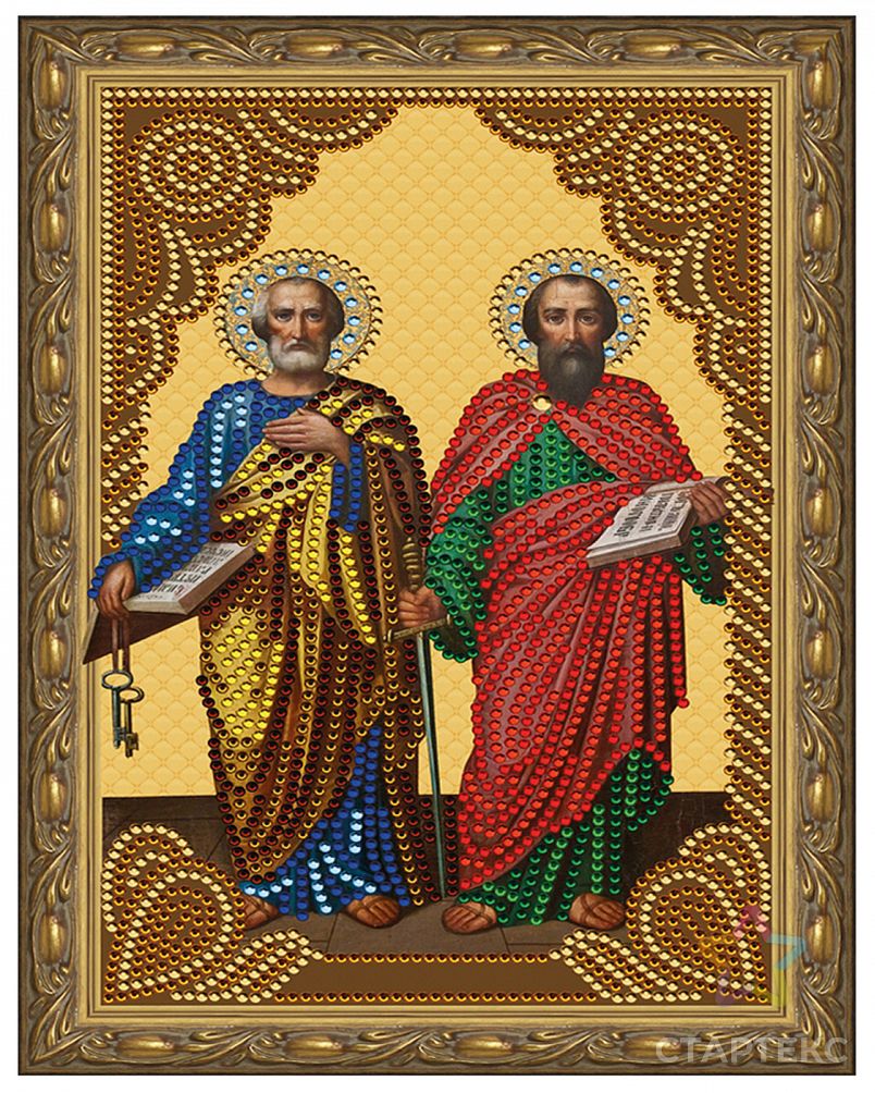 Картина 5D мозаика с нанесенной рамкой Molly Святые Апостолы Петр и Павел (12 цветов) 20х30 см арт. МГ-102449-1-МГ0949526 3
