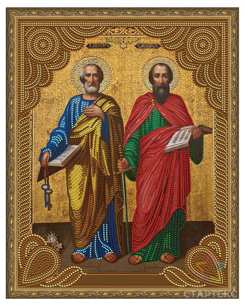 Картина 5D мозаика с нанесенной рамкой Molly Святые Апостолы Петр и Павел (13 цветов) 40х50 см арт. МГ-103411-1-МГ0949542 2
