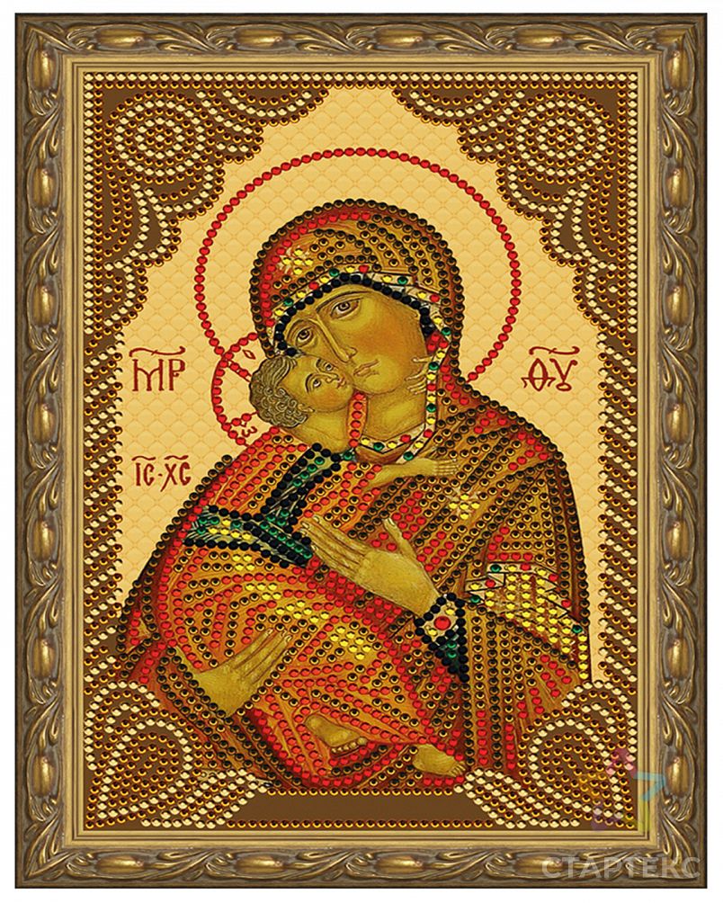 Картина 5D мозаика с нанесенной рамкой Molly Владимирская Божия Матерь (10 цветов) 20х30 см арт. МГ-103517-1-МГ0949524 2