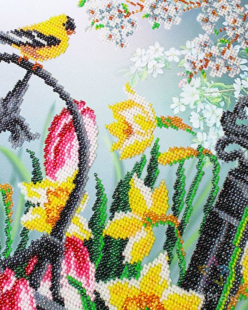 Набор для вышивания бисером ПАУТИНКА Цветы весны 28х38 см арт. МГ-104480-1-МГ0956493 3