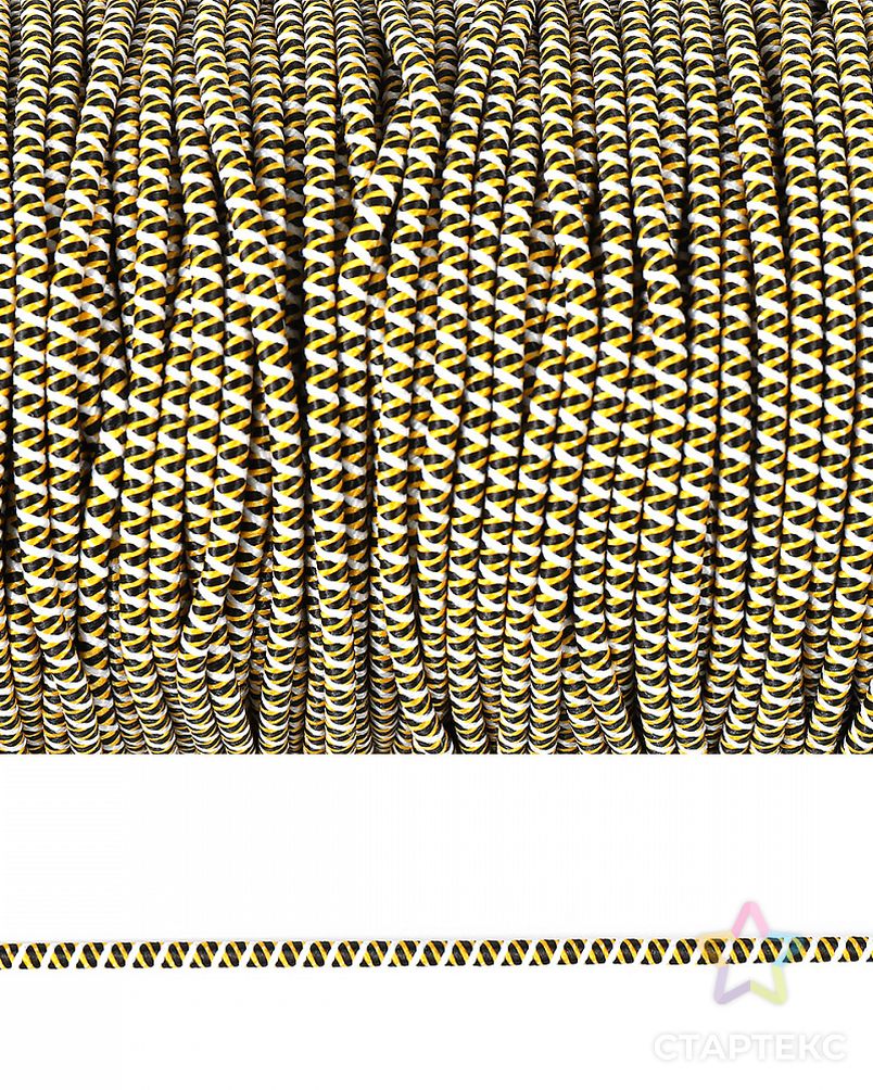 Резинка шляпная (шнур круглый) декоративная д.0,25см (черный/желтый) арт. МГ-106652-1-МГ0958329 2