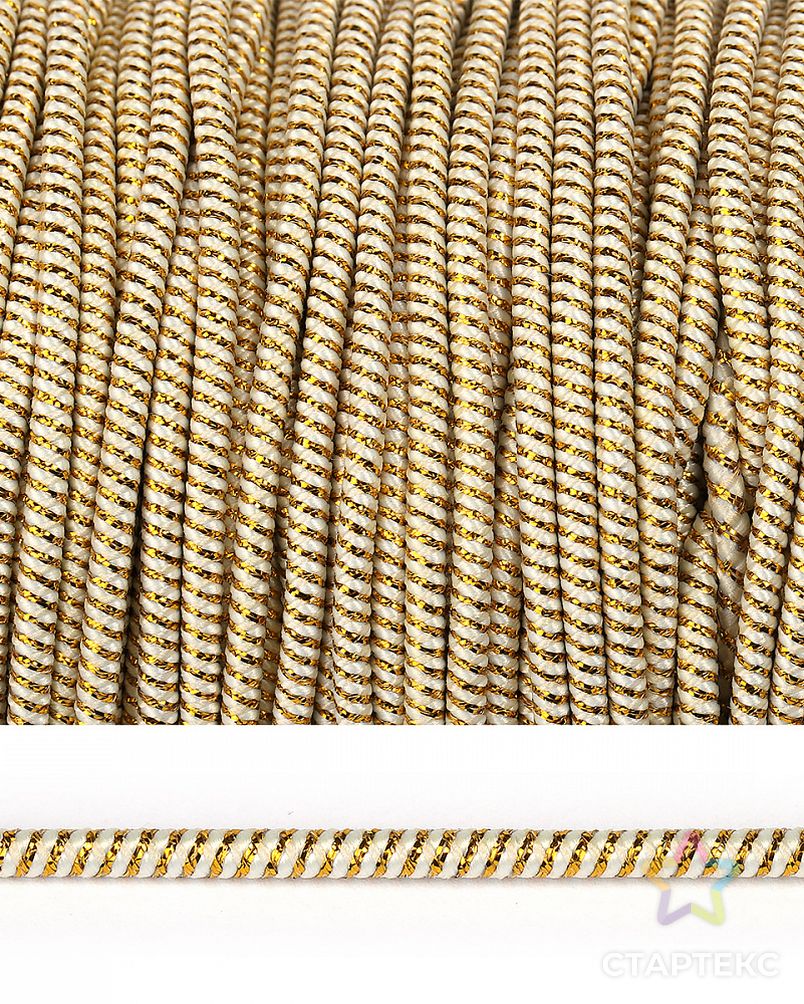 Резинка шляпная (шнур круглый) декоративная д.0,25см (золото) арт. МГ-106864-1-МГ0957545