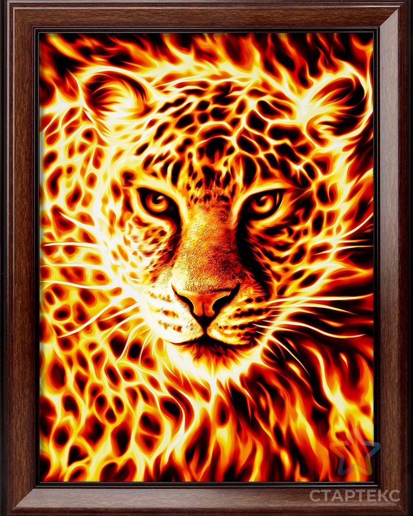 Набор для изготовления картин АЛМАЗНАЯ ЖИВОПИСЬ «Огненный леопард» 30х40 см арт. МГ-108060-1-МГ0978354 2
