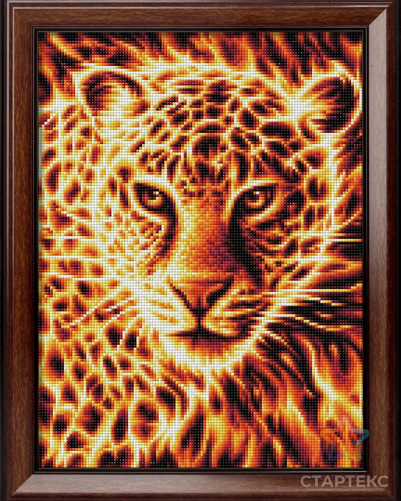 Набор для изготовления картин АЛМАЗНАЯ ЖИВОПИСЬ «Огненный леопард» 30х40 см арт. МГ-108060-1-МГ0978354 3