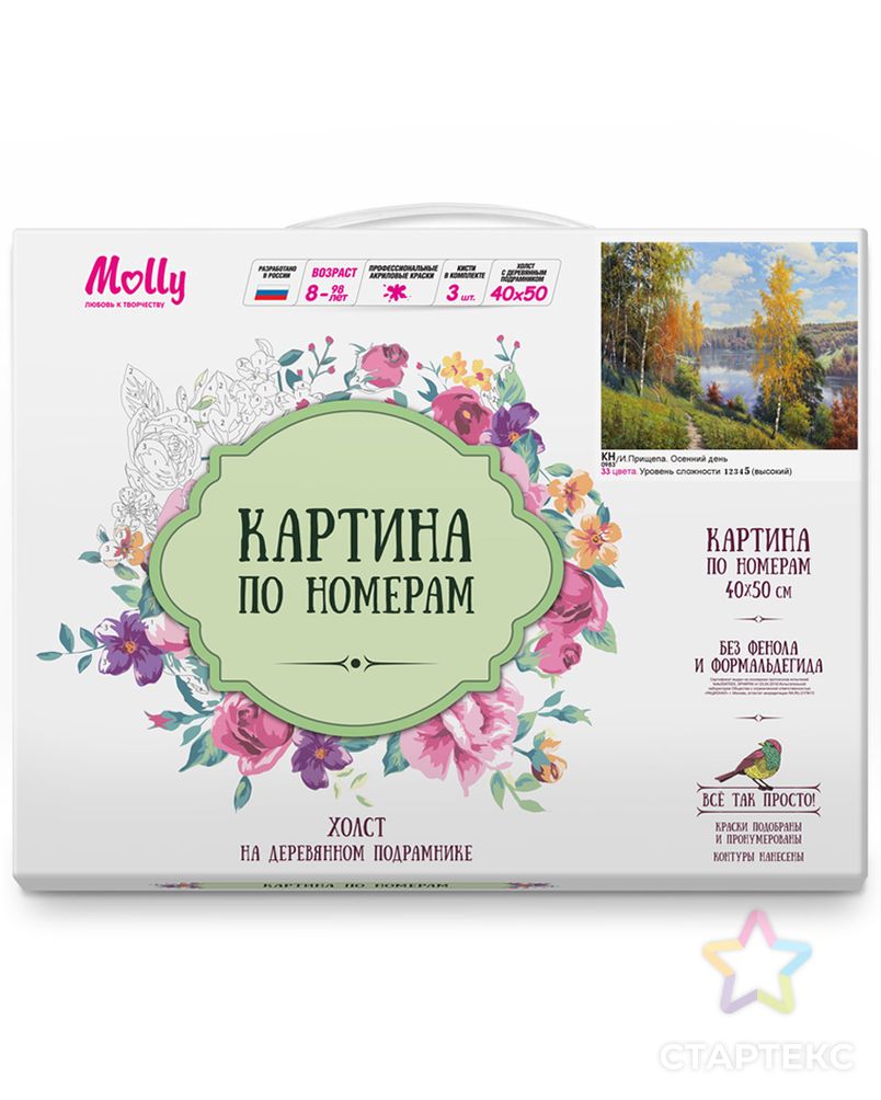 Картины по номерам Molly Прищепа. Осенний день 40х50 см арт. МГ-108905-1-МГ0972445 2