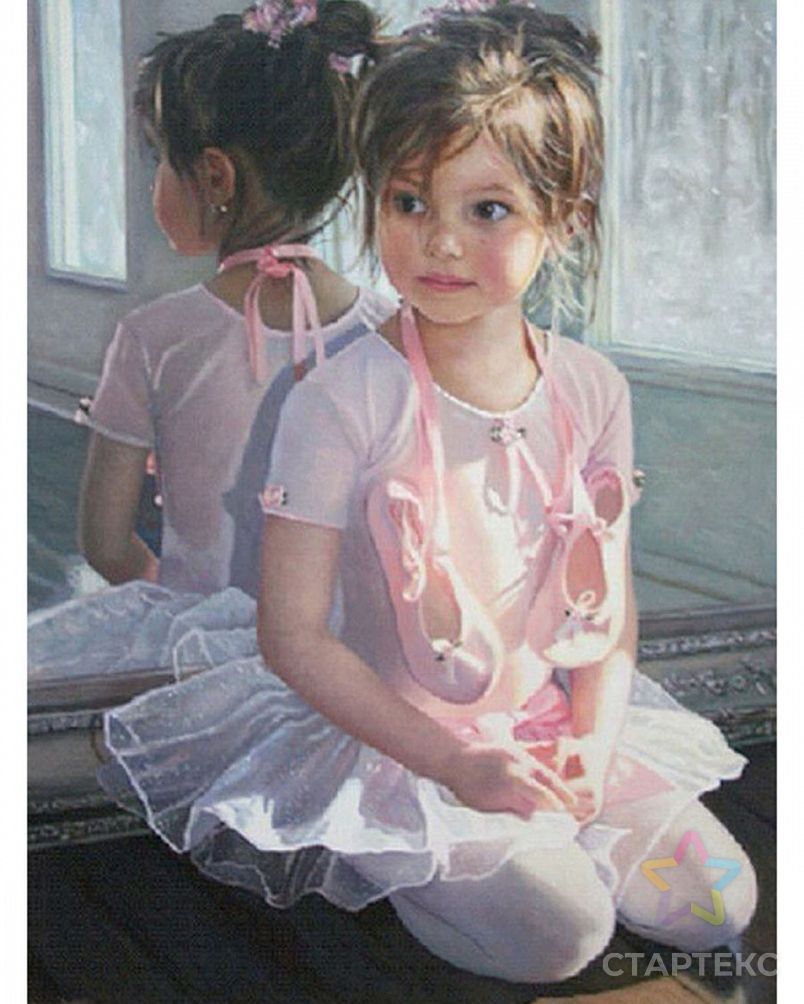 Картина по номерам с цветной схемой на холсте Molly Маленькая балеринка 30х40 см арт. МГ-109215-1-МГ0972363