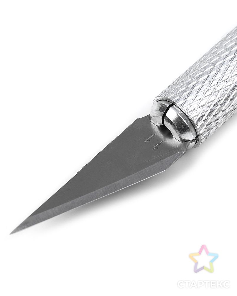 Макетный нож цанговый Maxwell аллюминий + 5лезвий цв.серебро арт. МГ-109873-1-МГ0975134 5