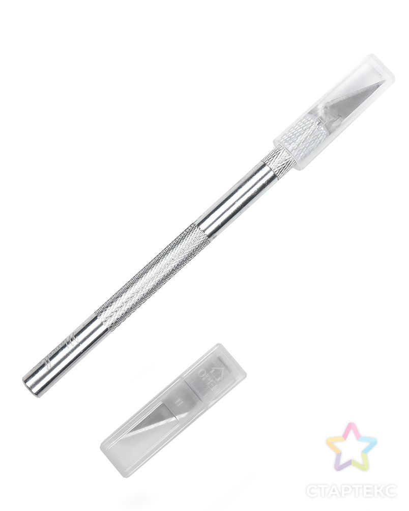 Макетный нож цанговый Maxwell аллюминий + 5лезвий цв.серебро арт. МГ-109873-1-МГ0975134 6