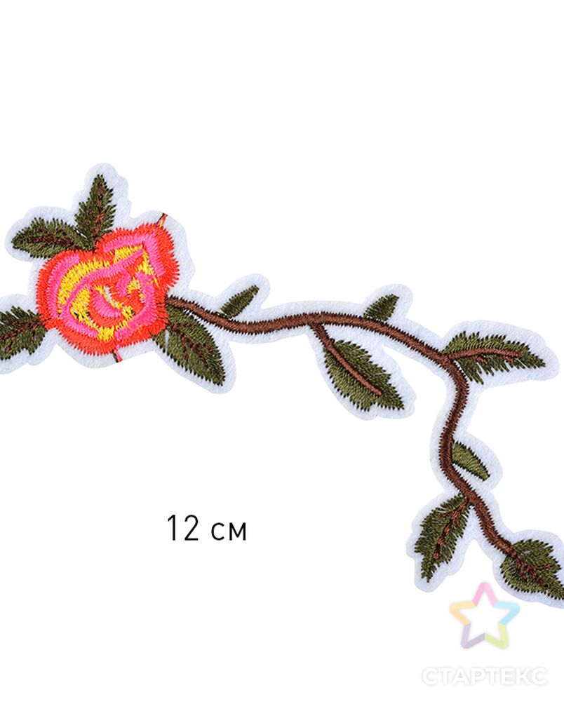 Термоаппликации Цветок 12см, красный уп.10шт арт. МГ-111490-1-МГ0743354 2