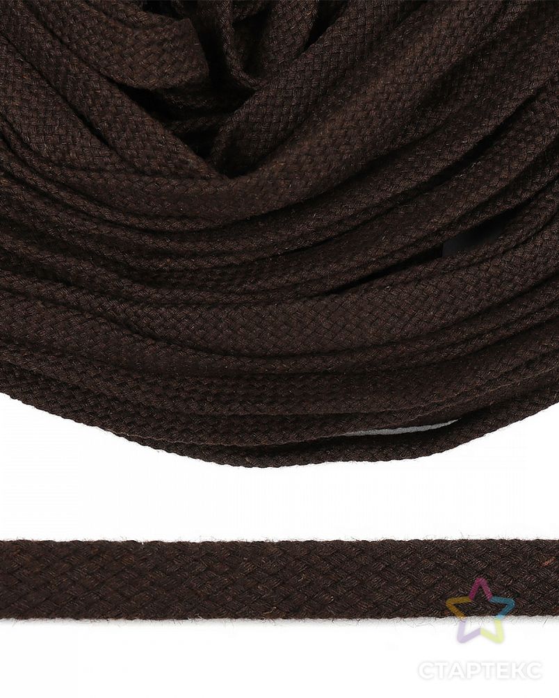Шнур плоский х/б ш.1,2cм турецкое плетение TW (016 коричневый) (50м) арт. МГ-111910-1-МГ0979633 2