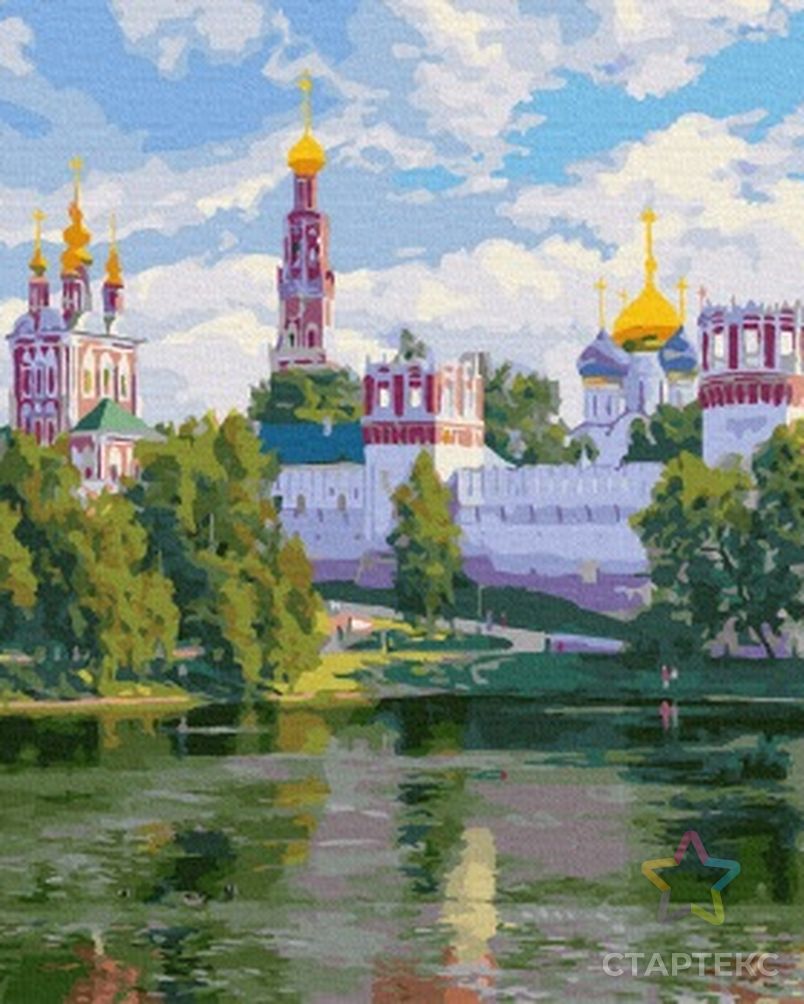 Картина по номерам с цветной схемой на холсте Molly Басов С. Новодевичий монастырь 40х50 см арт. МГ-112479-1-МГ1005289 2