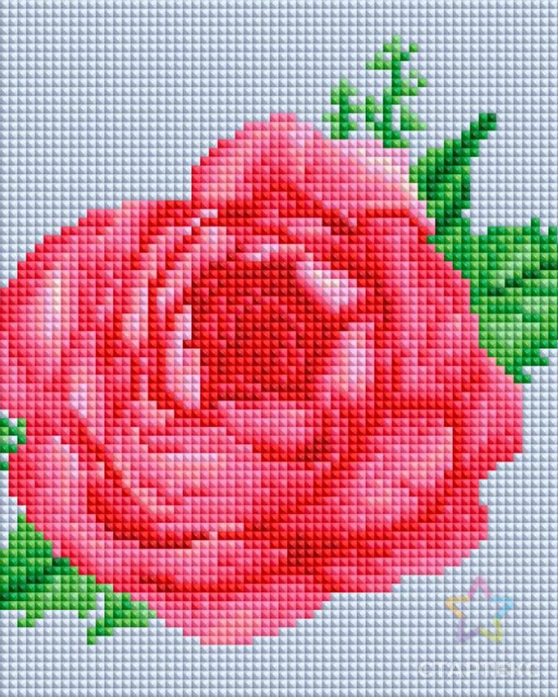 Набор Белоснежка для изготовления картин со стразами Бархатная роза 20х20 см арт. МГ-112588-1-МГ1009365 2