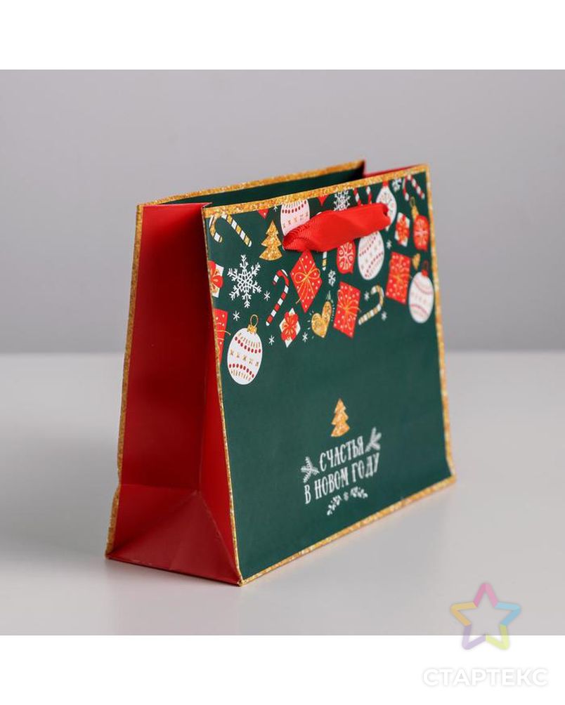Пакет ламинированный горизонтальный «Счастья в Новом году», р.27 × 23 × 11,5 см арт. ЛМП-2-1-37392