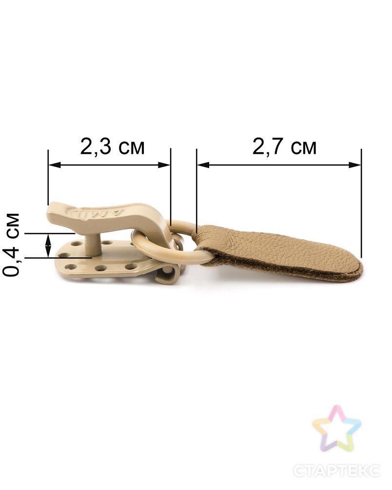 Крючки шубные AMII р.1,5х2,3 см (иск.кожа) арт. КШ-58-3-41999.003 2
