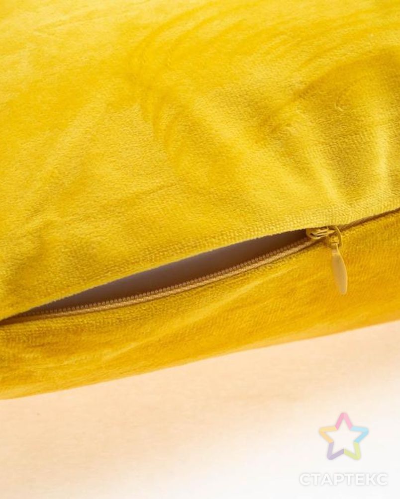 Чехол на подушку с кисточками Этель цвет желтый, 45х45 см, 100% п/э, велюр арт. СГН-150-1-ОТ00047.001 3