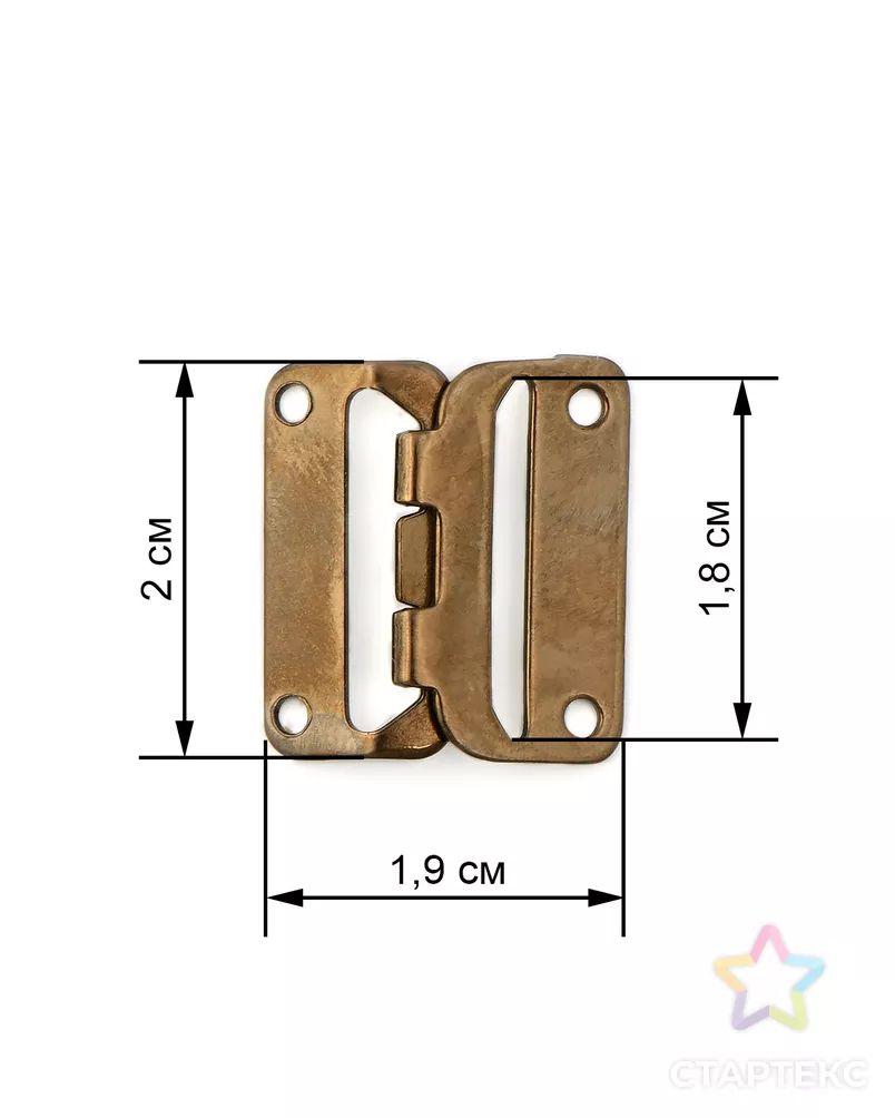 Застежка-крючок ш.1,8см (18шт) арт. КО-94-1-32859 - рис. 2
