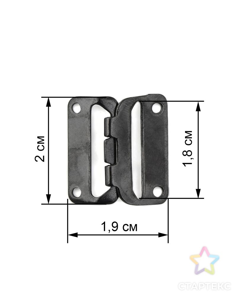 Застежка-крючок ш.1,8см арт. КО-95-1-32860