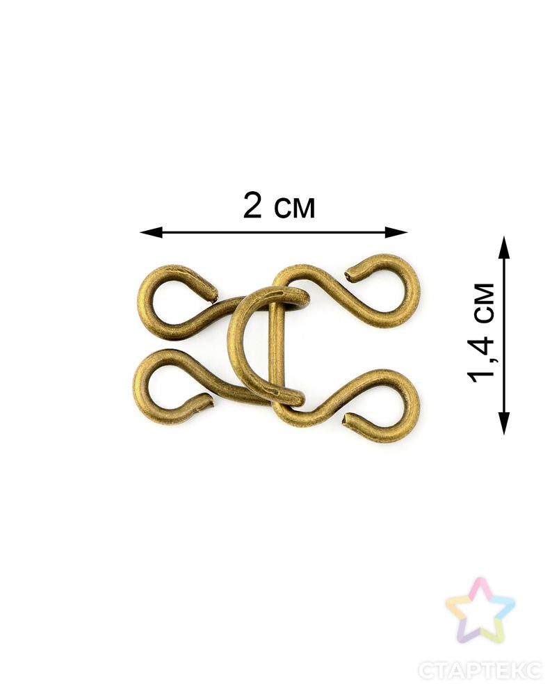 Крючок одежный р.1,4х2 см арт. КО-118-1-34521 2