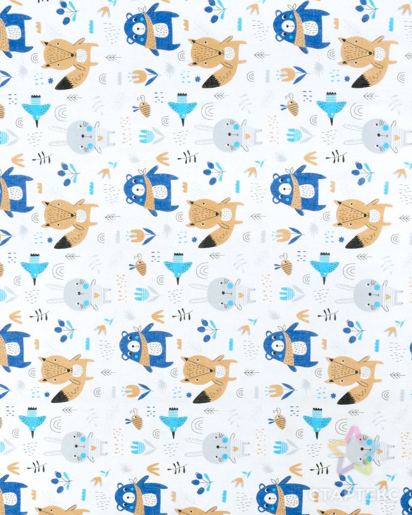 Синий медведь и кот (Ситец детский) арт. СД150-2-1-Б00292.002 4