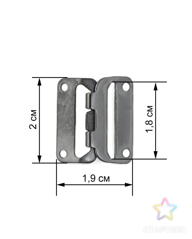 Застежка-крючок ш.1,8см арт. КО-96-1-32857 2