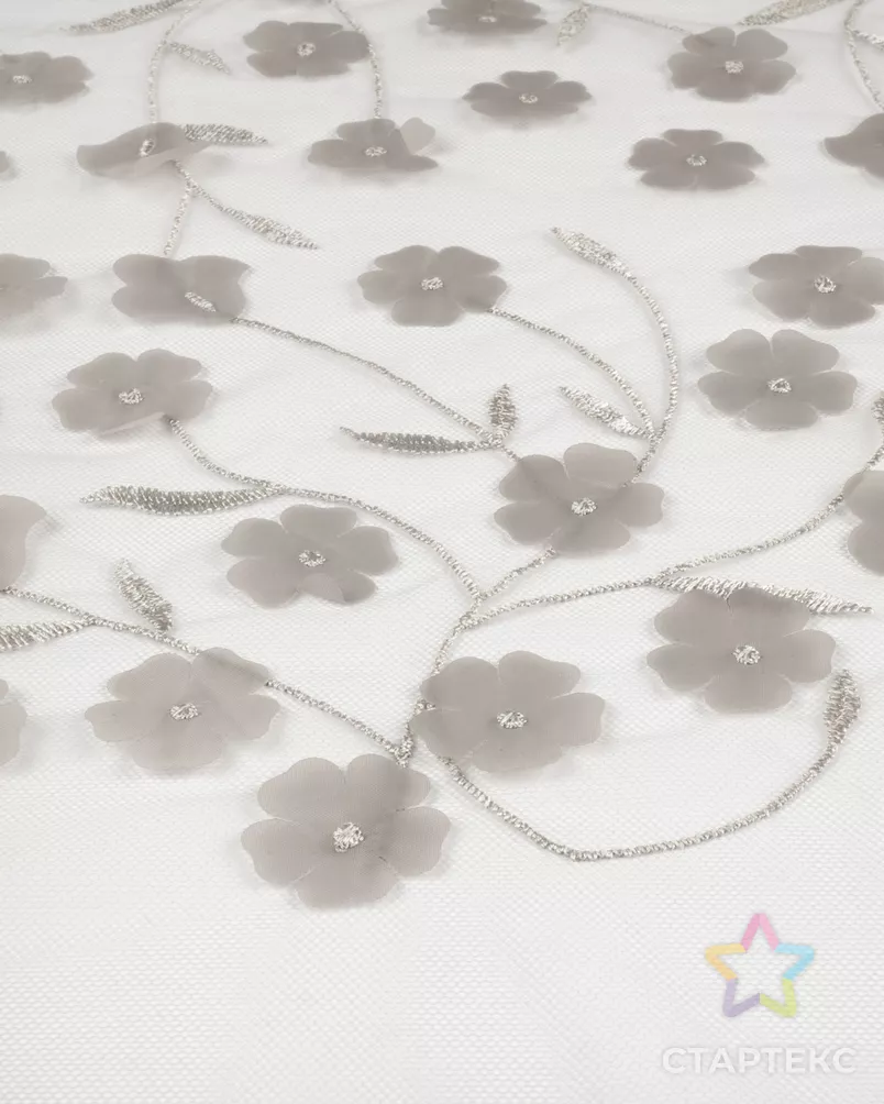 Сетка аппликация "Цветы" арт. СВС-108-5-25345.005 - рис. 2