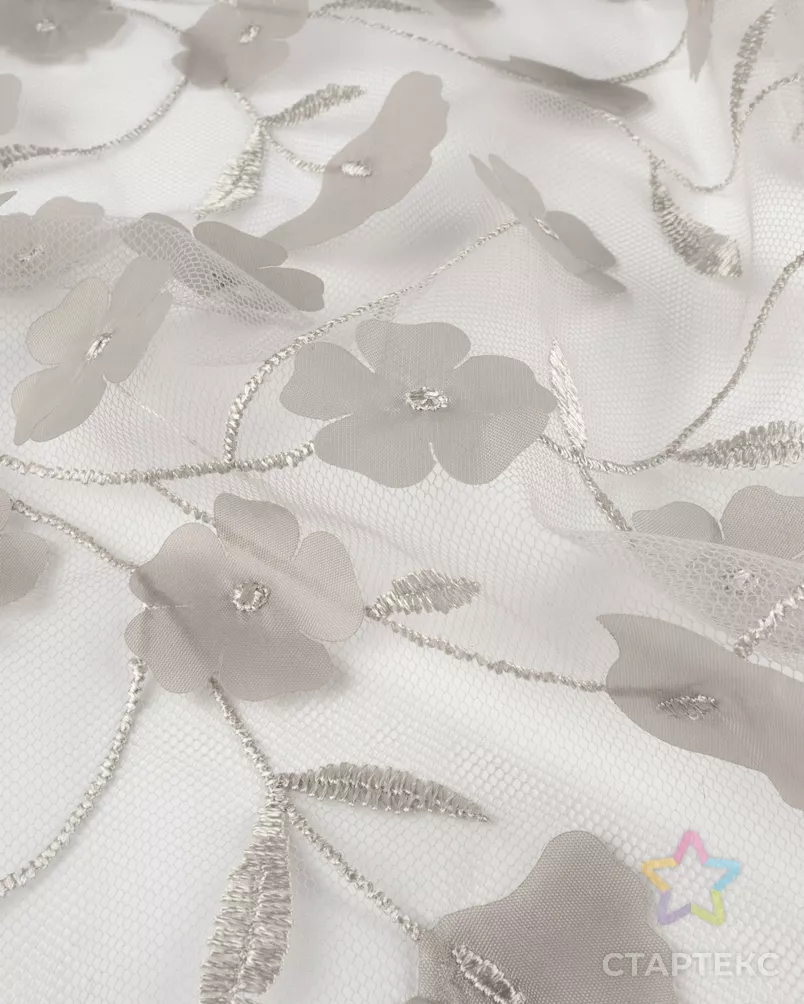 Сетка аппликация "Цветы" арт. СВС-108-5-25345.005 - рис. 4