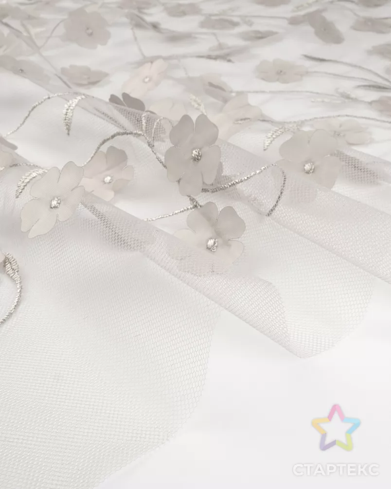 Сетка аппликация "Цветы" арт. СВС-108-5-25345.005 - рис. 6