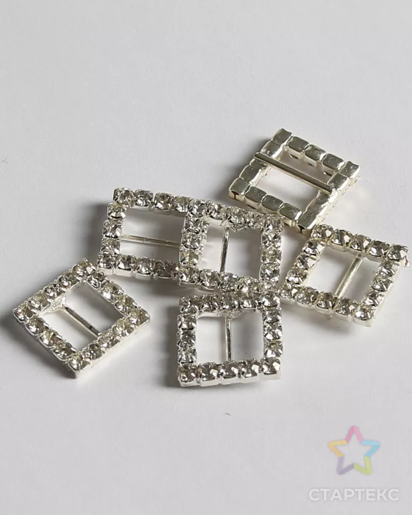 Украшение пряжка со стразами 9мм металл арт. ПРС-2617-1-ПРС0004315 - рис. 2