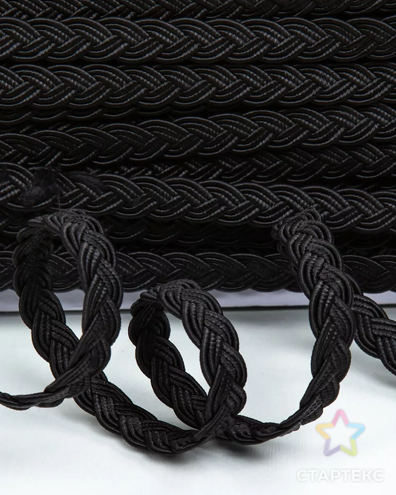 Тесьма "косичка" 10мм люрекс (50м) арт. ПРС-900-4-ПРС0023014 - рис. 2