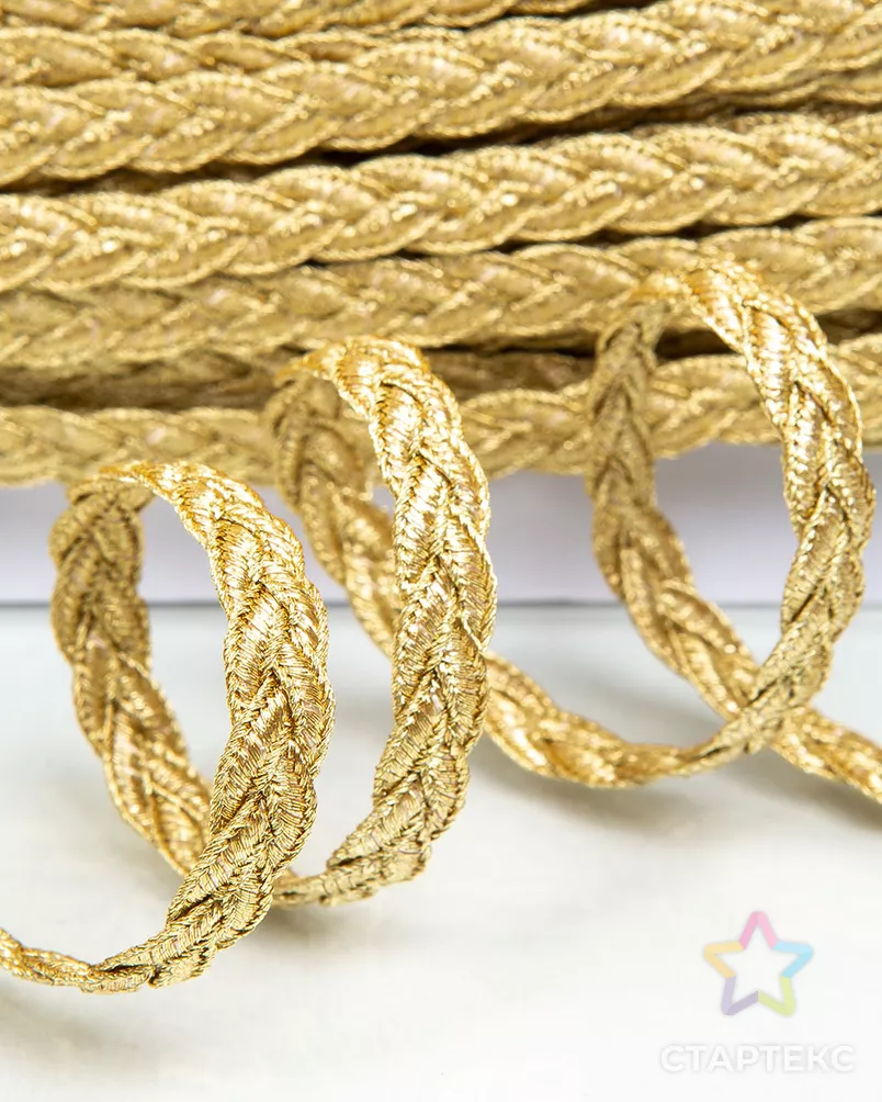 Тесьма "косичка" 8мм люрекс (25м) арт. ПРС-944-1-ПРС0023345 - рис. 2