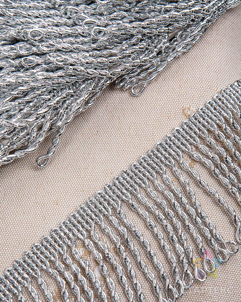 Бахрома металлизированная 50мм метанит арт. ПРС-955-2-ПРС0023608 - рис. 2