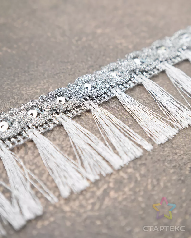 Бахрома металлизированная ш.4,5см (уп.13,7м) арт. БДМ-12-2-33180.002 - рис. 3