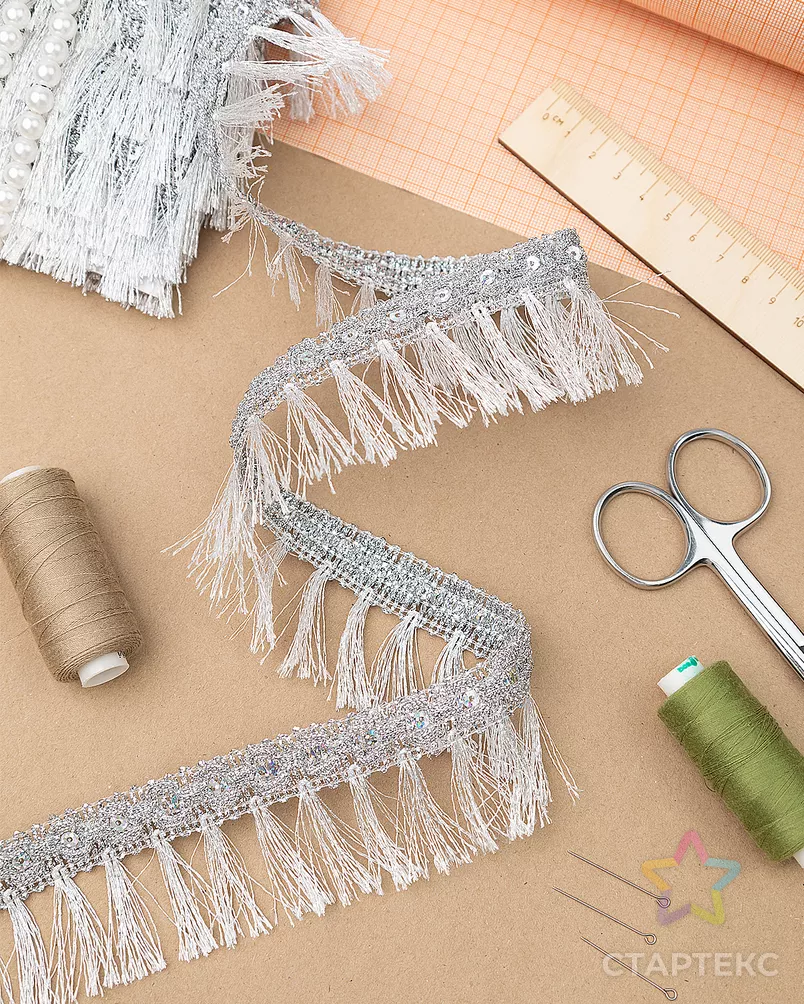 Бахрома металлизированная ш.4,5см (уп.13,7м) арт. БДМ-12-2-33180.002 - рис. 9