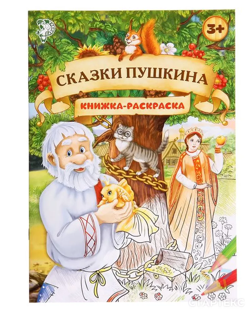 Раскраска «Сказки Пушкина», 16 стр, формат А4 - купить в Самаре оптом и в  розницу по недорогой цене в интернет-магазине Стартекс (СМЛ0001337382)