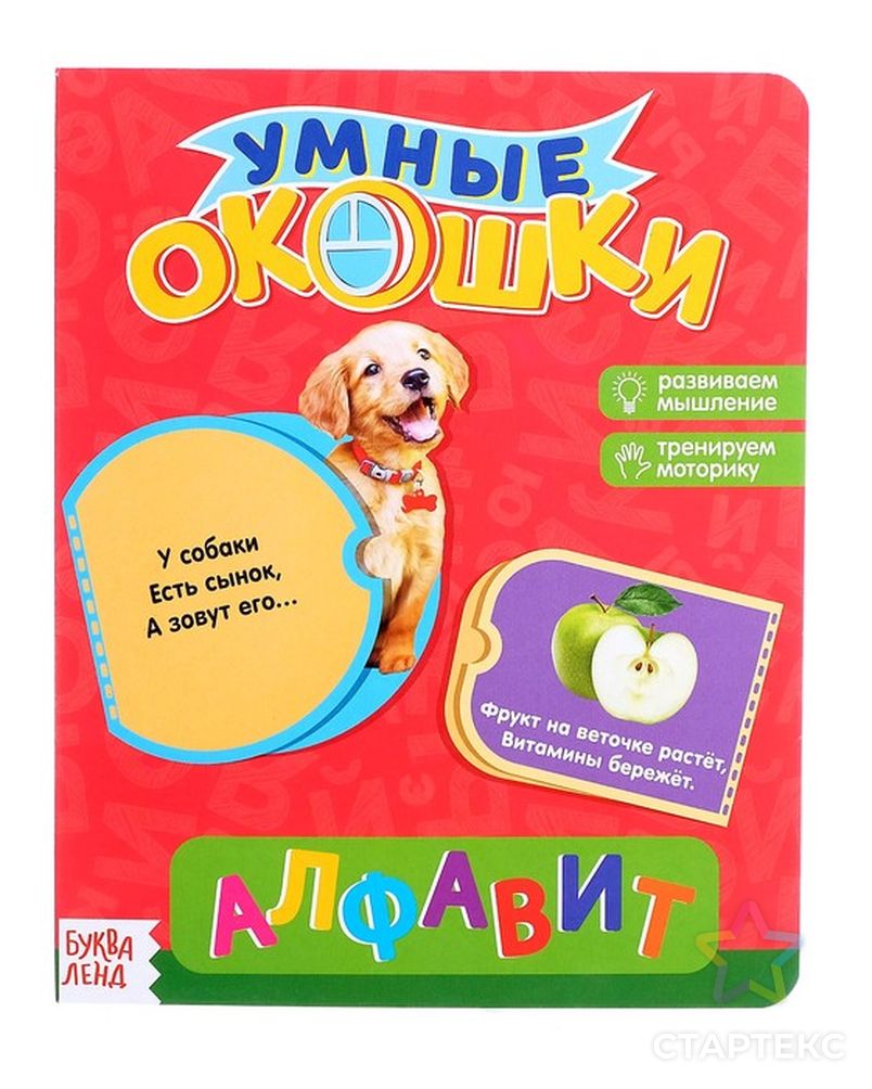 Книжка картонная с окошками «Алфавит», 10 стр. - купить в Кирове оптом и в  розницу по недорогой цене в интернет-магазине Стартекс (СМЛ0002364807)