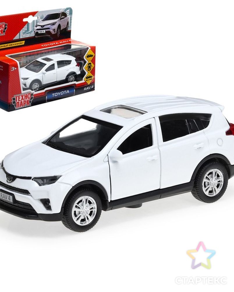 Машина металлическая TOYOTA RAV4, 12 см, открывающиеся двери, инерционная,  цвет белый белого цвета - купить в Ростове-на-Дону оптом и в розницу по  недорогой цене в интернет-магазине Стартекс (СМЛ0004560941)