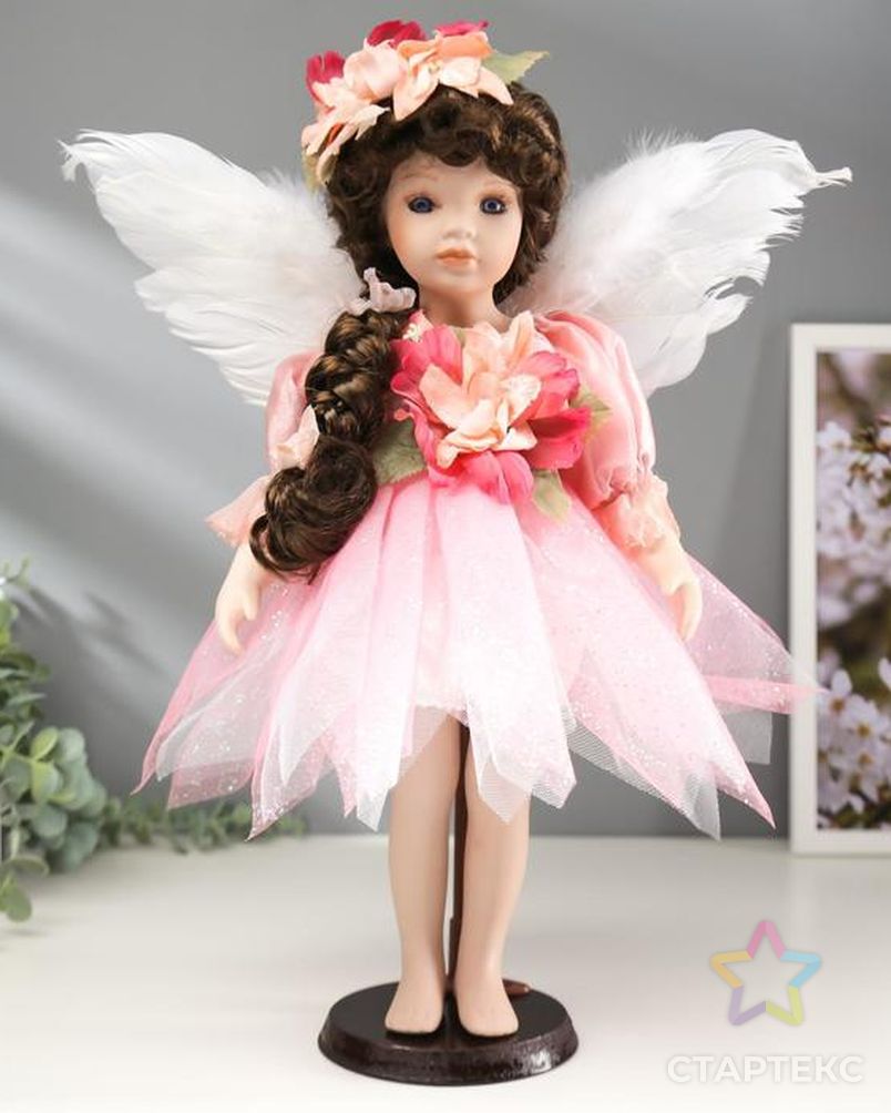 Авторская кукла подвеска ангел красное платье Валентинка