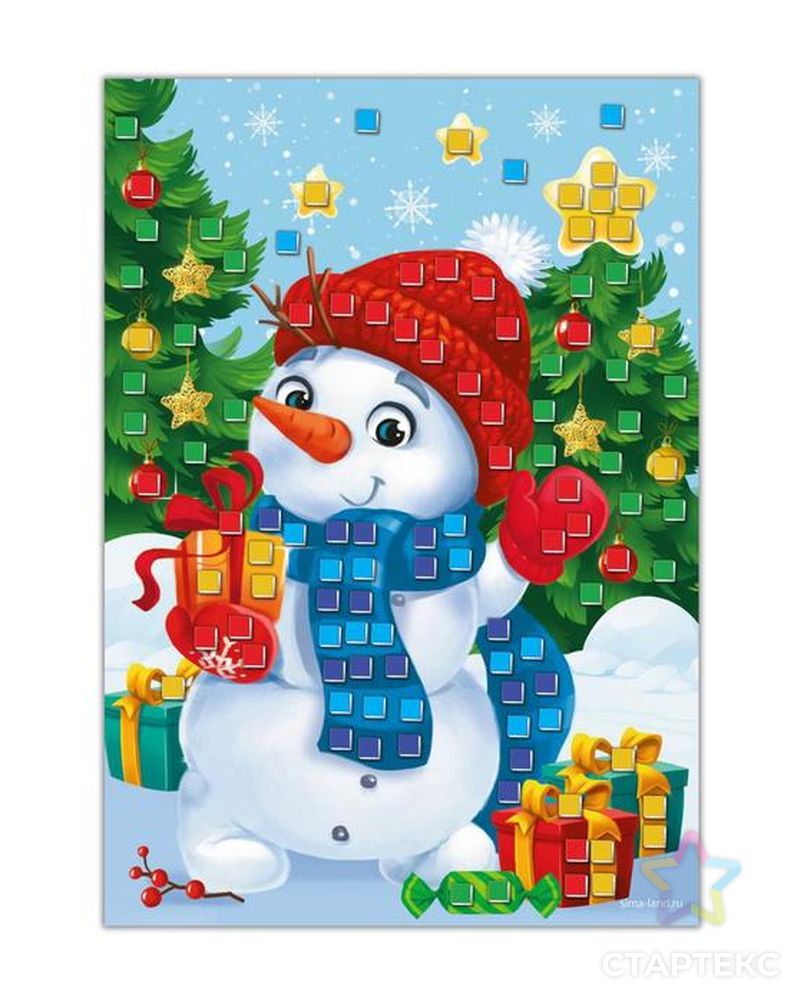 Снеговик с новогодними подарками — арт. — KOMOZJA FAMILY — Ёлочные игрушки