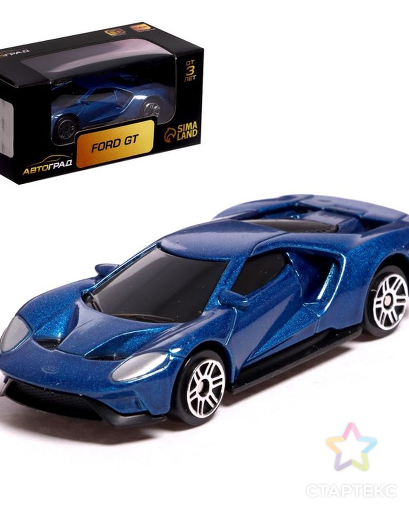 Машина металлическая FORD GT, 1:64, цвет синий