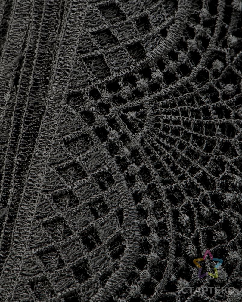 Кружево плетеное ш.5,5см 9м (т.серый) арт. КП-364-1-40025