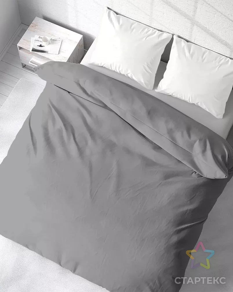 Пододеяльник евро Monocolor м603.20.04SM 6157-1 св.серый арт. ТДИВН-5997-1-ТДИВН0155686 - рис. 1