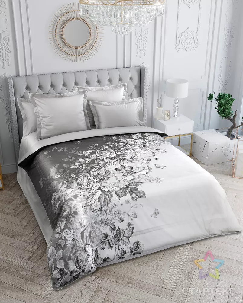 Пьеса сатин Пакистан - КПБ 2,0 сп с Европростынёй 4 нав арт L3323FG арт. ТЕКСД-23379-1-ТЕКСД0023380 - рис. 1