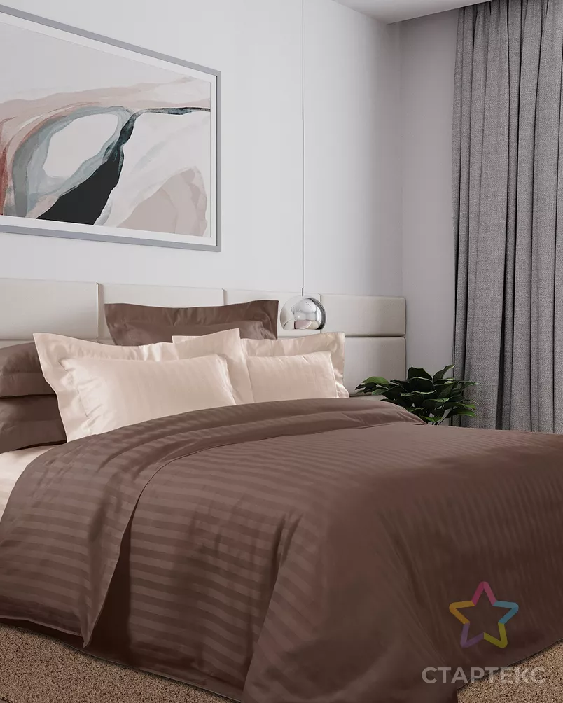 Шоколад КПБ 2,0 спал с евро прост. 2 нав арт LK3325UV арт. ТЕКСД-25410-1-ТЕКСД0025411 - рис. 1