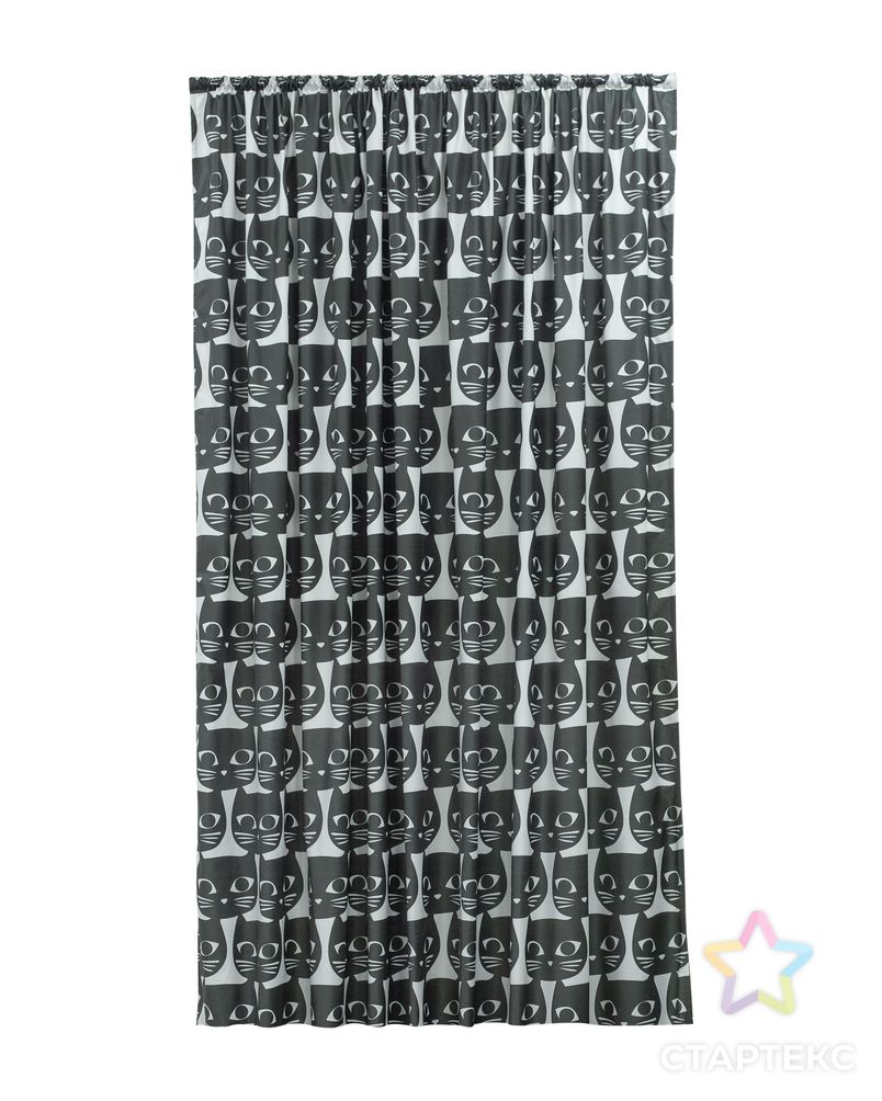 Штора Портьера Amore Mio RR 13055-gray Печать сатен 2,0*2,7 1 шт. Серый/черный арт. ТКТЛ-944-1-ТКТЛ0019179 2