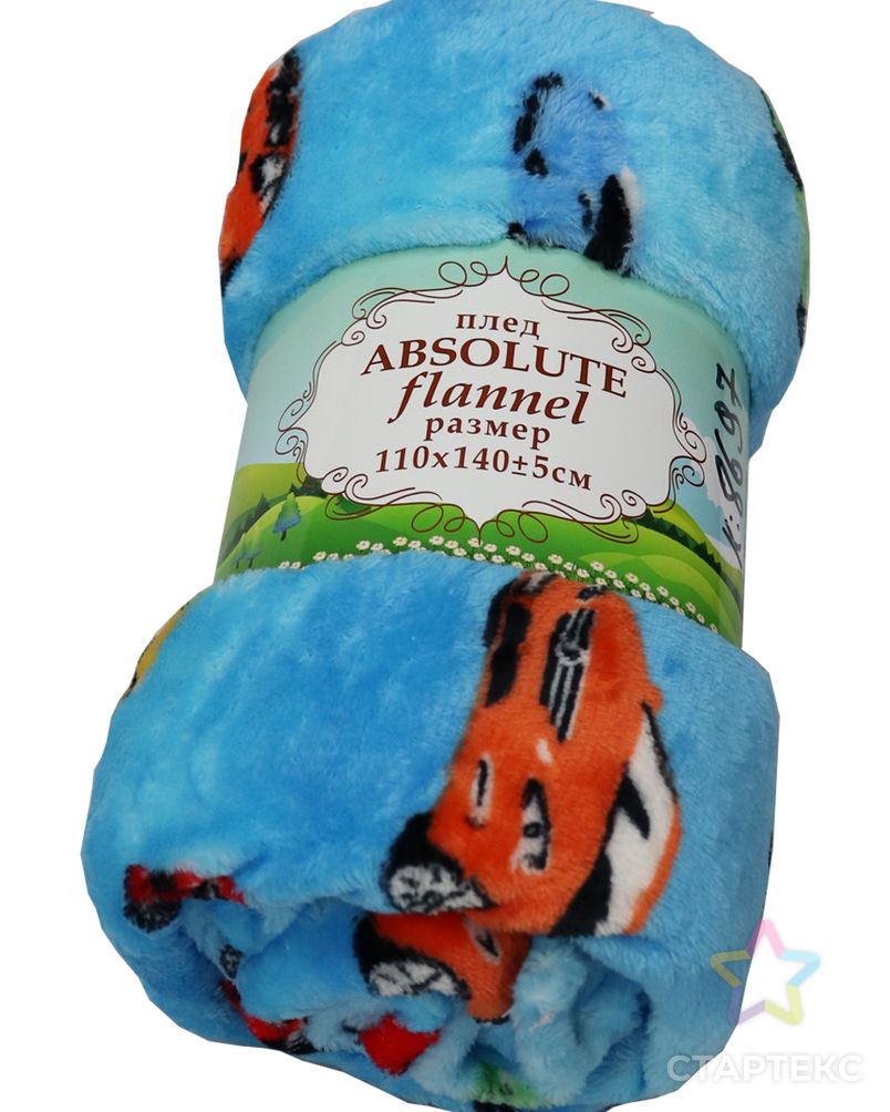 Плед TexRepublic Absolute flannel Машинки Фланель 110*140 Голубой арт. ТКТЛ-638-1-ТКТЛ0008697